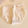 Ropa Interior de Algodón para Bebé 5A Pantalones Completos para Mujer Antibacteriano Jacquard de Doble Cadena Braguitas de Algodón Floral para Niña Cintura Media Calzoncillos para Estudiante