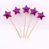 Tarjeta de amor para pastel 5 cinco puntas estrellas de amor corazón de melocotón pastel Bandera de amor helado amor