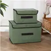 Caixa de armazenamento de roupas em tecido não tecido, caixa de armazenamento de itens diversos, caixa de armazenamento de brinquedos, conjunto organizador de duas peças à prova de poeira para casa