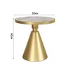 Mesa de Café Pequeña Nórdica de Lujo Ligero, Mesa Lateral para Sofá, Mesa de Esquina para Sala de Estar del Hogar, Mesa Redonda Pequeña Moderna Minimalista de Pizarra y Mármol