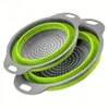 Cesta de drenaje plegable de fondo denso Spot, cesta de filtro telescópica para frutas y verduras, plato de fruta plegable redondo