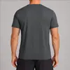 Camiseta Esportiva Masculina de Manga Curta, Secagem Rápida e Gola Redonda para Corrida ao Ar Livre, Tênis, Basquete, Top Casual Leve e Respirável