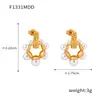 Brincos de pérola com design degradê INS retrô delicado brincos elegantes requintados de alta qualidade brincos de aço titânio banhados a ouro