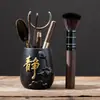 Ceremonia del Té Horno Ge Seis Caballeros Juego Patrón de Grietas de Hielo Accesorios para Juego de Té Kung Fu Bandeja de Té Adorno Pinzas de Té de Madera Maciza