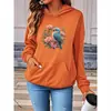 Moletom com Capuz de Comércio Exterior Transfronteiriço Feminino Estampa de Flores e Pássaros Top Casual Amazon Wish Peça Única Atacado
