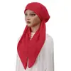Gorro Hiyab Elástico de Color Sólido Transfronterizo, Gorro de Punto Moderno y Versátil, Gorro de Avión con Patrón de Ola Curva, Gorro Envolvente para la Cabeza