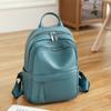 Mochila Cross-Border New Style, Moda Feminina, Versátil, Grande Capacidade, Bolsa de Viagem Casual, Simples, Cor Pura, Mochila de Couro Macio