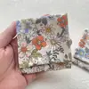 Bolsa Envelope para Joias com Pulseira Estampada de Algodão Dupla Camada com Tampa Flip para Guardar Pequenos Itens, Embalagem Sacola de Presente