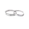 Anillo de Pareja Glaciar de Plata de Ley S925 Anillo para Hombres y Mujeres Diseño de Nicho Moderno de Alta Gama Anillo para el Dedo Índice Día de San Valentín