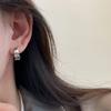 Pendientes de plata de ley S925 con forma de hombrecito de jengibre y oso para mujer, estilo retro, estilo coreano, con hebilla y grafiti antiguo.