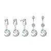Plataforma Especializada em E-Commerce Transfronteiriço para Piercings de Umbigo com Zircônia Incrustada em Cobre, Floco de Neve, Trevo de Quatro Folhas e Piercings de Umbigo com Asas de Anjo