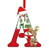 Novos enfeites de pendurar criativos com letras em inglês de fronteira, acrílico plano para decoração de árvore de Natal, festa em casa, presentes