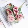 Flor Artificial Bola de Rosa Crisantemo Estilo Europeo 7 Puntas Combinación de Rosas Ramo Falso Boda Decoración Hogar Jardín Venta al por Mayor Transfronteriza