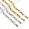 Acero inoxidable europeo y americano oro real 18k cadena gruesa joyería DIY hecho a mano titanio acero pulsera accesorios al por mayor