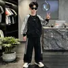 Roupas infantis meninos roupas de outono conjunto de moletom 2026 novo estilo primavera e outono crianças médias e mais velhas esportes outono menino bonito estiloso
