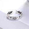 S925 Sterling Silver Retro Old Fish Thai Silver Ring Estilo Coreano Cute Fish Open Finger Ring Jóias