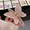 Estilo Ballet de Primavera Doce Fita Borboleta Presilha de Agarre Versátil Elegante Presilha de Tubarão Parte de Trás da Cabeça Coque Cabelo Meio Preso Pegador de Cabelo