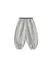 Pantalones de chándal jogger grises holgados Bangxuan para niños, pantalones casuales versátiles para niños, pantalones para niñas