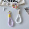 Cordón de peluche para teléfono móvil, llavero con cámara a color, pulsera antipérdida, cuerda, bolsa de taza, cordón corto tejido