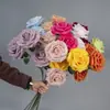 Rosa Artificial Venta al por mayor Transfronteriza Amazon Individual 3 Cabezas Rosa Artificial de París Flor Artificial Flor de Boda Pared de Flores DIY
