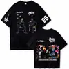Camiseta de talla europea transfronteriza para el tour de Chris Brown y Usher 2026 para hombres y mujeres, estilo Harajuku, manga corta, cuello redondo, casual