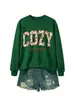 TEMPORADA CONFORTÁVEL Em Estoque Casual Floral Gola Redonda Manga Longa Feminino Amazon Cross-border Comércio Exterior ebay Moletom Solto