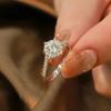 Venta Directa de Fábrica de Anillos de Plata de Ley con Moissanita de 50 Puntos, Brazos Retorcidos, Suministro en Vivo, Anillos Vacíos al por Mayor