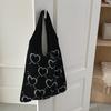 Recién Llegado Bolso de Mano de Gran Capacidad para Dama Estilo Dulce y Holgazán Combinable Bolso Tejido de Amor Bolso Tejido Vintage Bolso de Hombro
