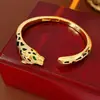 Pulsera Abierta de Zirconia Vintage Leopardo, Pulsera Exagerada Retro de Moda, Joyería de Nicho de Alta Gama para Mujeres