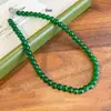 Nuevo Collar de Perlas de Calcedonia Verde Natural Chino Femenino Elegante Nicho Estilo Nacional Cadena para Clavícula Retro Cadena de Collar de Lujo Ligero Joyería