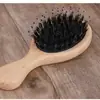 Pente de Crina de Porco Balão de Ar Pente de Bambu Pente de Manga Almofada de Ar Pente de Massagem Meridianos da Cabeça Portátil para Cabelos Lisos e Cacheados
