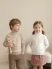 Nuevo suéter de lana para niños otoño e invierno 2026, suéter de punto de cuello alto estilo coreano, unisex, suéter cálido de capa base