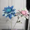 Dalia de estilo simple con centro de seda, tocado de flor artificial de tela de seda para manualidades, material para pasador, arreglo de pared de flores para bodas, accesorio para fotografía