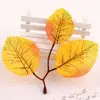 Hojas de Arce Simuladas de Nuevo Estilo para Decoración de Bodas, Hojas Estampadas en Seda para Festival de la Cosecha de Otoño, Flores Simuladas