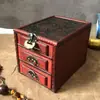 Caja de Joyería de Madera Estilo Antiguo, Tocador con Espejo, Caja de Almacenamiento de Joyería Estilo Chino Vintage, Accesorios de Boda, Regalo Retro