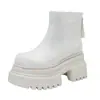 Botines de tobillo de punta redonda con suela gruesa y pedrería completa para mujer, Otoño 2026, para personas petite para aumentar altura, botas de moda elegantes