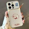 Capa de celular fofa de desenho animado de basset hound listrado marrom para Apple 17 Pro Max, Huawei, Xiaomi, Vivo com grande janela de visualização