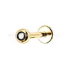 Brincos de Liga de Titânio F-136 com Zircônia e Pequenas Pérolas Douradas G23 Titânio Haste Interna Zircônia Piercings para Lábio Piercings para Orelha Joias para Piercing Adorno de Cabeça