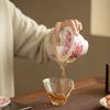 Tazón hecho a mano con tapa de filtro de 360 grados de porcelana de jade de grasa de oveja, Tazón con tapa de Tres Talentos, Tazón con tapa de peonía flotante, Juego de té Kung Fu de cerámica