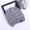 Gorras de coleta de hilo de color de punto para damas europeas y americanas, gorra de cúpula de parte superior vacía al por mayor, gorra de lana tejida, venta directa