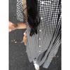 Verano Nuevo Estilo 2024 Estilo Coreano Diseño Holgado Look Adelgazante Vestido de Cuadros Camisa de Manga Corta para Mujer Pequeño Mediano