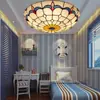 Huijing Tiffany Decoración Estilo Europeo Retro Lámpara de Techo para Pasillo Pasillo Pantalla Exquisita Tamaño Grande Hermosa