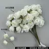 Decoração de Casamento Estilo Floresta Branca Nova Flores de Seda Artificial Arranjo Floral de Rosa Branca Decoração de Parede de Fundo