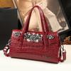 Bolsa de Mão de Couro Genuíno, Bolsa Almofada de Couro de Vaca, Bolsa Feminina Cravejada de Diamantes, Bolsa Transversal, Bolsa para Mãe 2026, Bolsa de Ombro, Bolsa de Mão para o Trabalho