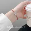 Nalan Pulsera de Cuerda para Mano Redonda de Plata de Ley S925 con Jade de Agua Exquisita Simple Estilo Ins Diseño de Nicho Joyería de Mano S8734