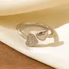 Anillo Retro Simple de Amor Más Vendido Transfronterizo con Diseño Creativo de Planeta en Forma de Corazón, Anillo Abierto Ajustable