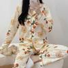 Pijama Estilo Coreano Feminino Solto Tamanho Grande Transfronteiriço Manga Longa Verão Roupa de Casa Outono Sudeste Asiático Pijama Transfronteiriço