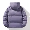 Chaqueta abrigo corta de algodón de color liso, estilo dos piezas, con cuello alto, unisex, invierno, engrosada, tipo abrigo pan, cálida, abrigo de algodón negro