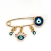 Nuevo Broche Ojo del Diablo de Comercio Exterior Transfronterizo, Pin de Palma de la Suerte Ojo Azul, Decoración Anti-Exposición para Ropa y Bolsos