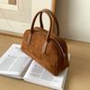 Bolsa de Almohada Portátil de Gamuza Escarchada Nueva Primavera y Otoño Niche Retro Casual Bolso de Bowling